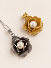 Carica l'immagine nel visualizzatore di Gallery, Collezione Rosa con Perla - Ciondolo grande con catenina
